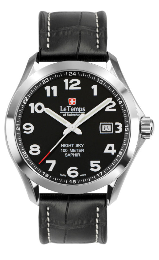 LeTemps SPORT ELEGANCE GENT 43 SAPHIR QUARZ WATCH 100M