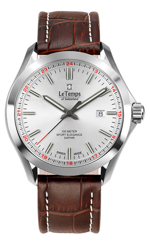 LeTemps SPORT ELEGANCE GENT 43 SAPHIR QUARZ WATCH 100M
