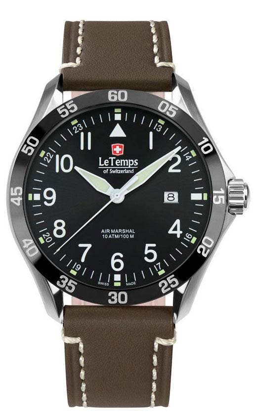 LeTemps AIR MARSHAL 43 SAPHIR QUARZ WATCH 100M