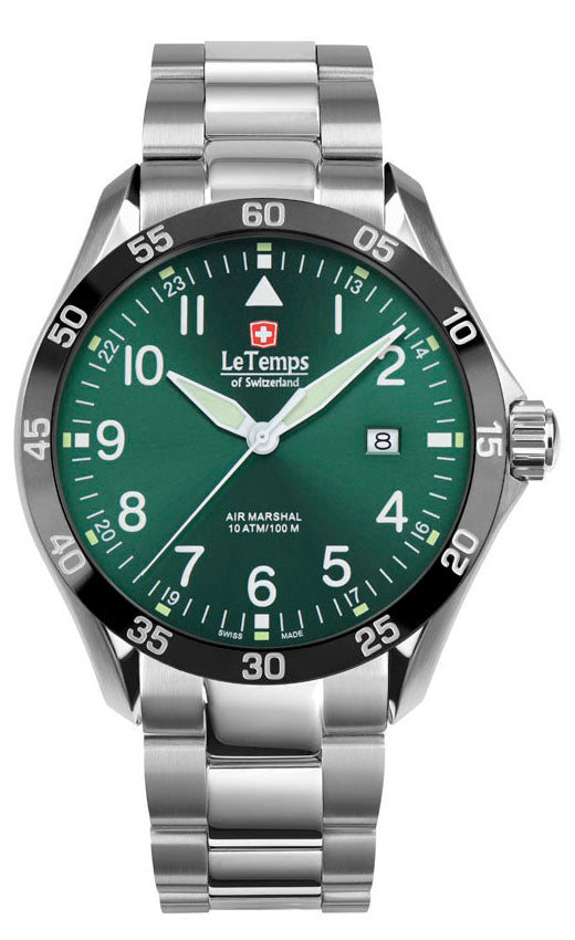 LeTemps AIR MARSHAL 43 SAPHIR QUARZ WATCH 100M
