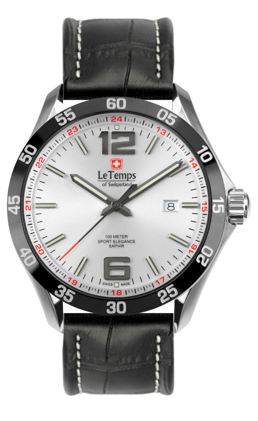 LeTemps SPORT ELEGANCE GENT 43 SAPHIR QUARZ WATCH 100M