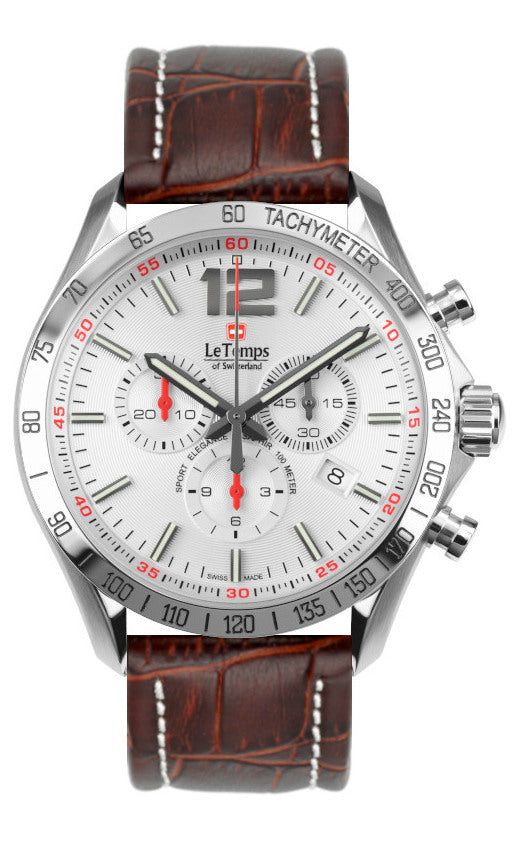 LeTemps SPORT ELEG. GENT 43 Q. CHRONO SAPHIR WATCH 100M