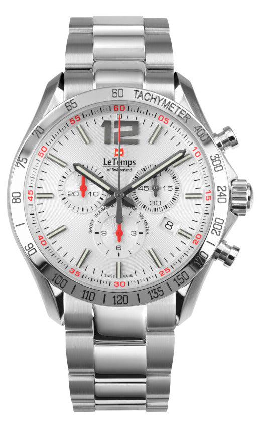 LeTemps SPORT ELEG. GENT 43 Q. CHRONO SAPHIR WATCH 100M