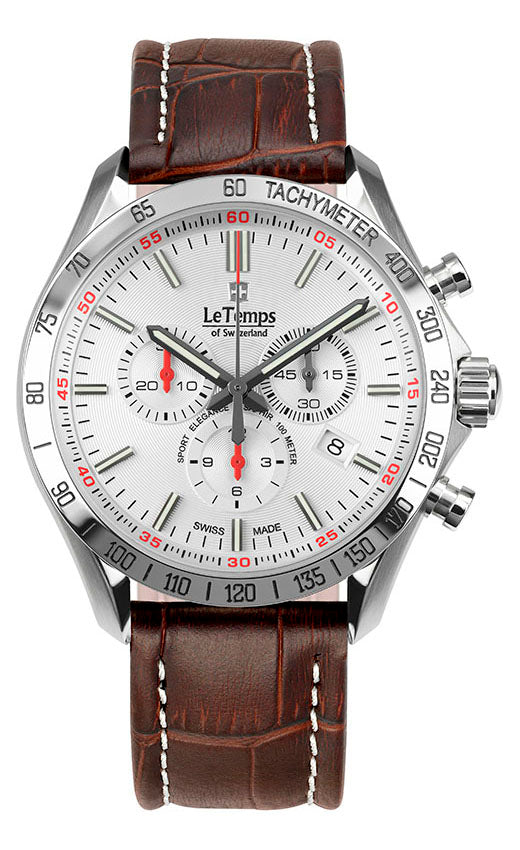 LeTemps SPORT ELEG. GENT 43 Q. CHRONO SAPHIR WATCH 100M