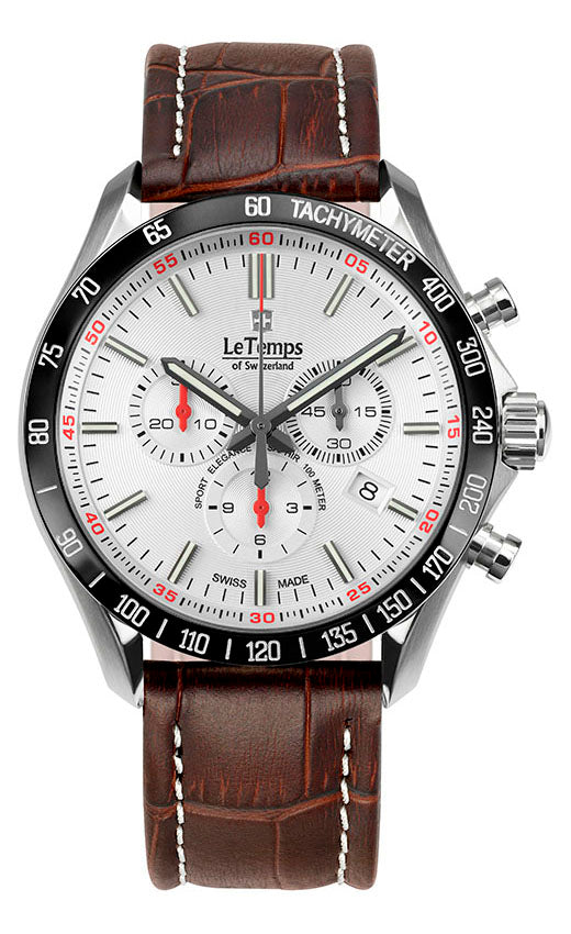LeTemps SPORT ELEG. GENT 43 Q. CHRONO SAPHIR WATCH 100M