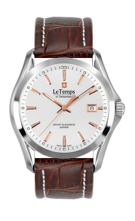 LeTemps SPORT ELEGANCE GENT SAPHIR QUARZ WATCH 100M