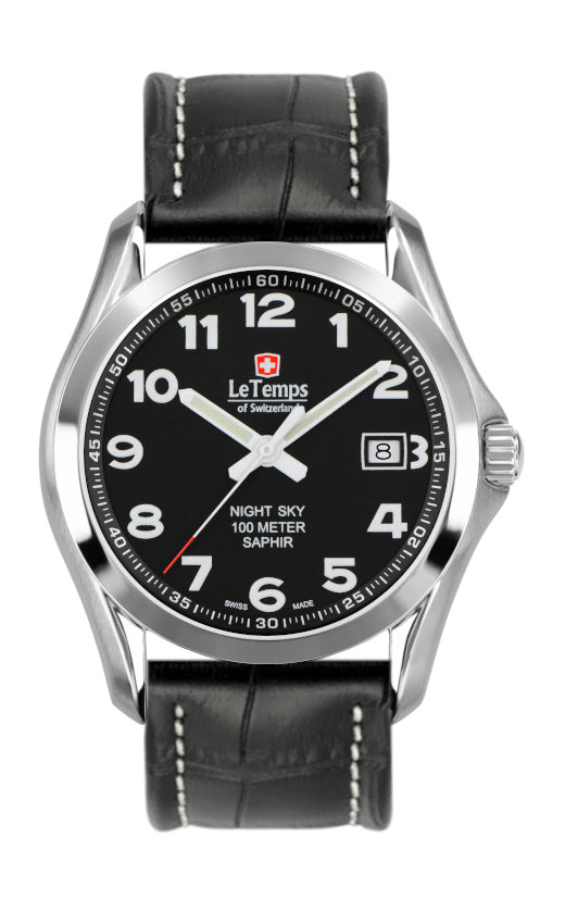 LeTemps SPORT ELEGANCE GENT SAPHIR QUARZ WATCH 100M