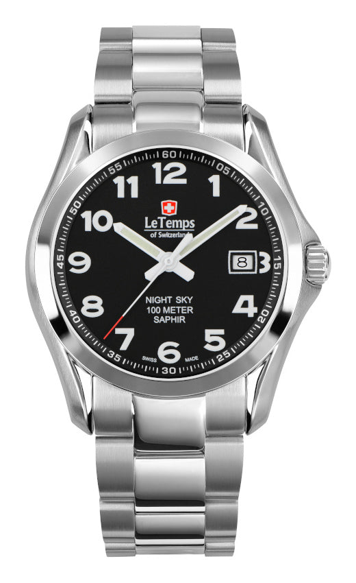 LeTemps SPORT ELEGANCE GENT SAPHIR QUARZ WATCH 100M