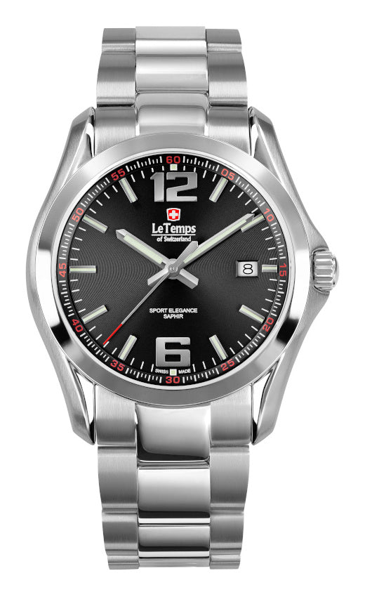 LeTemps SPORT ELEGANCE GENT SAPHIR QUARZ WATCH 100M