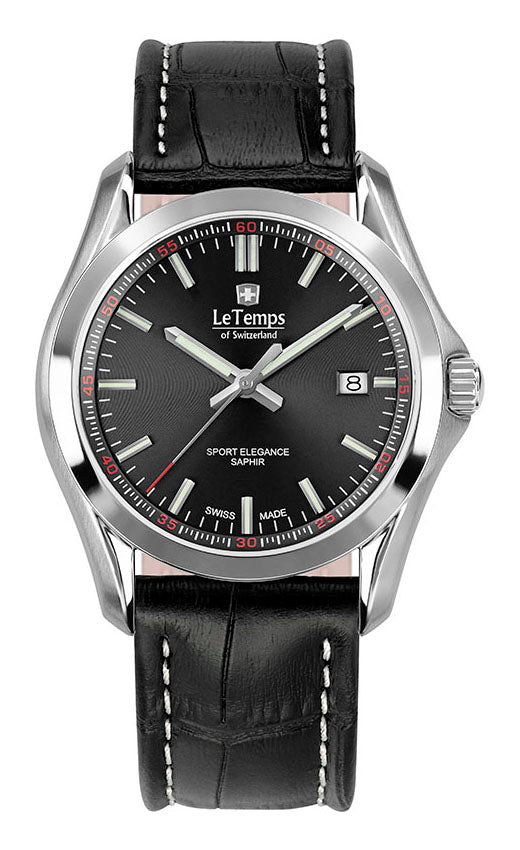 LeTemps SPORT ELEGANCE GENT SAPHIR QUARZ WATCH 100M
