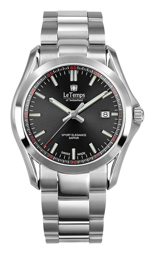 LeTemps SPORT ELEGANCE GENT SAPHIR QUARZ WATCH 100M