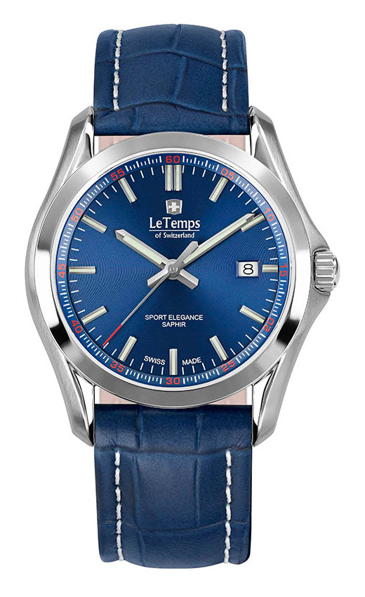 LeTemps SPORT ELEGANCE GENT SAPHIR QUARZ WATCH 100M