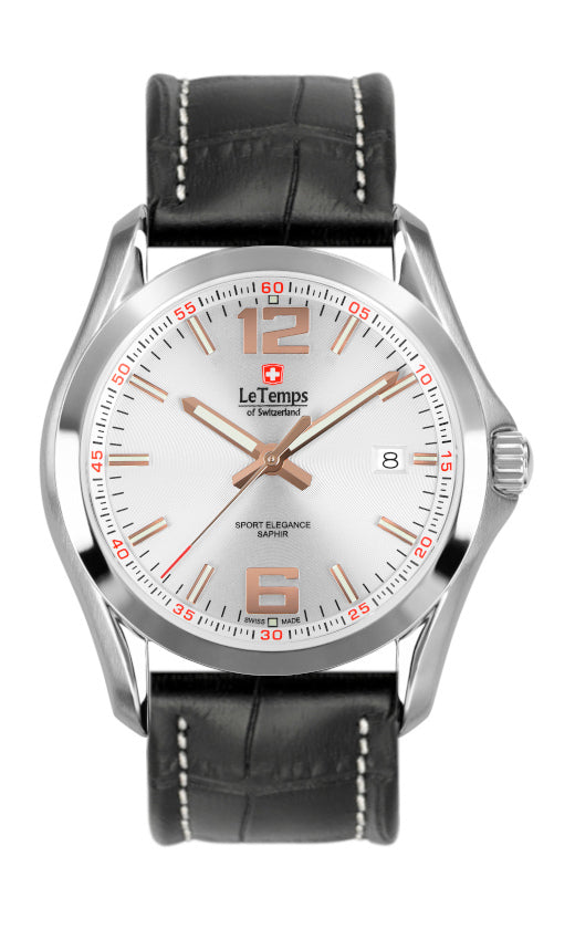 LeTemps SPORT ELEGANCE GENT SAPHIR QUARZ WATCH 100M