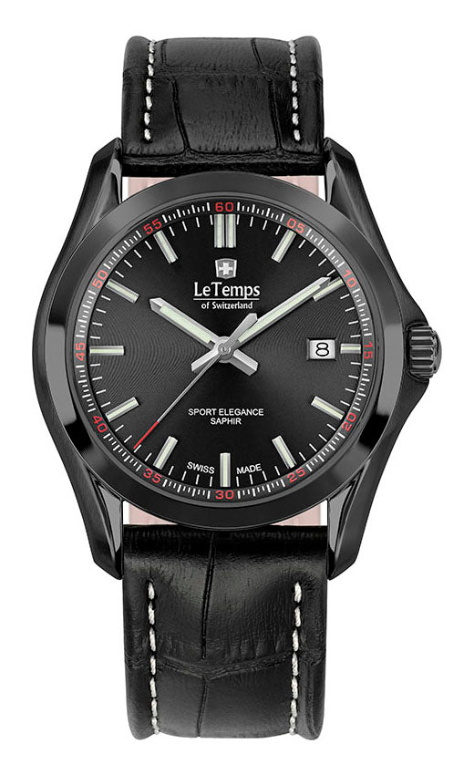 LeTemps SPORT ELEGANCE GENT SAPHIR QUARZ WATCH 100M