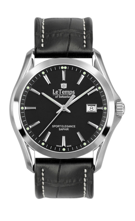 LeTemps SPORT ELEGANCE GENT SAPHIR QUARZ WATCH 100M