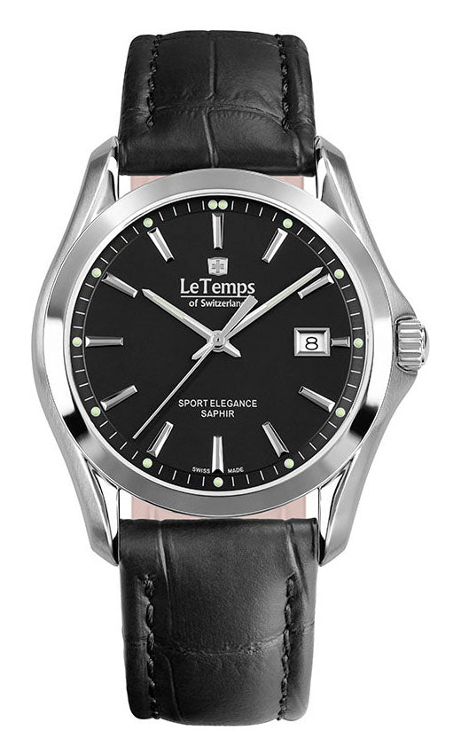 LeTemps SPORT ELEGANCE GENT SAPHIR QUARZ WATCH 100M