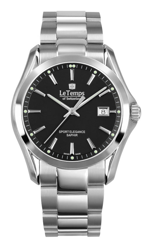LeTemps SPORT ELEGANCE GENT SAPHIR QUARZ WATCH 100M