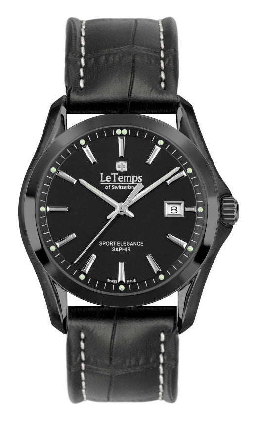 LeTemps SPORT ELEGANCE GENT SAPHIR QUARZ WATCH 100M