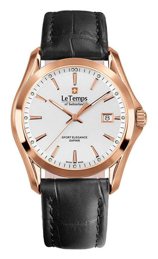 LeTemps SPORT ELEGANCE GENT SAPHIR QUARZ WATCH 100M