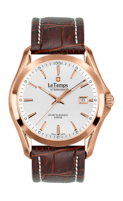 LeTemps SPORT ELEGANCE GENT SAPHIR QUARZ WATCH 100M