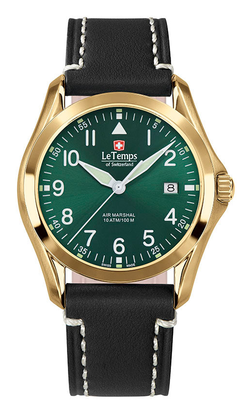 LeTemps AIR MARSHAL 40 SAPHIR QUARZ WATCH 100M