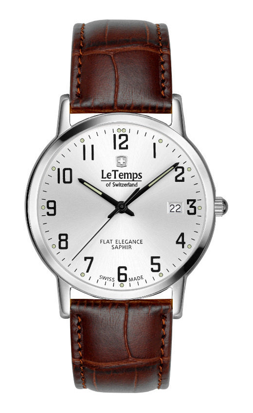 LeTemps FLAT ELEGANCE GENT SAPHIR QUARZ WATCH 30M