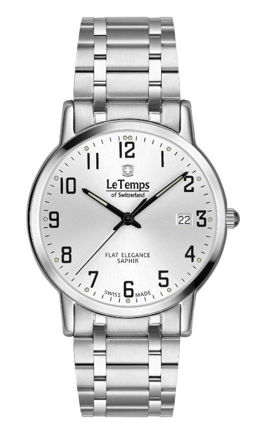 LeTemps FLAT ELEGANCE GENT SAPHIR QUARZ WATCH 30M