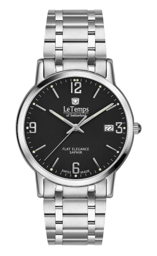 LeTemps FLAT ELEGANCE GENT SAPHIR QUARZ WATCH 30M