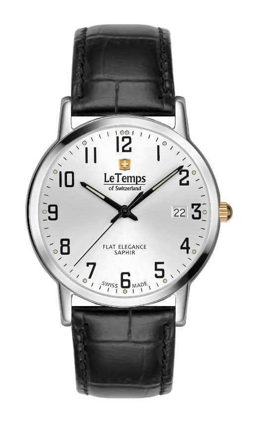 LeTemps FLAT ELEGANCE GENT SAPHIR QUARZ WATCH 30M