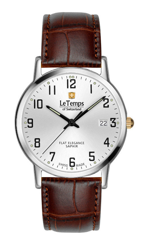 LeTemps FLAT ELEGANCE GENT SAPHIR QUARZ WATCH 30M