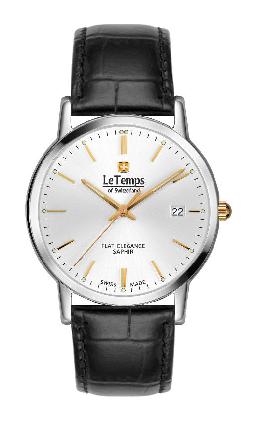 LeTemps FLAT ELEGANCE GENT SAPHIR QUARZ WATCH 30M