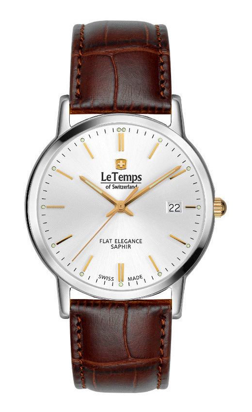LeTemps FLAT ELEGANCE GENT SAPHIR QUARZ WATCH 30M