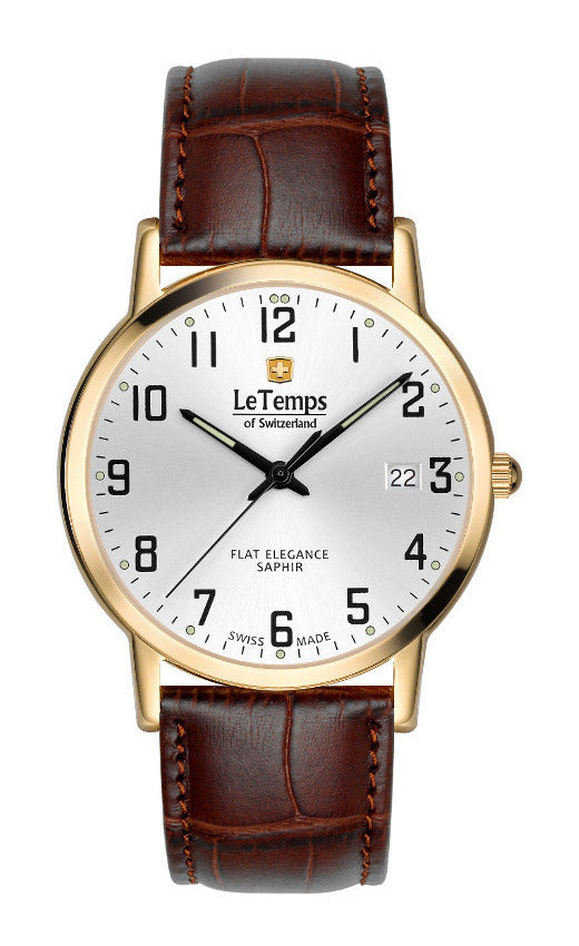 LeTemps FLAT ELEGANCE GENT SAPHIR QUARZ WATCH 30M