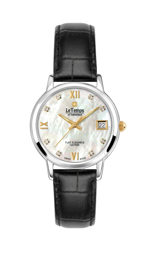 LeTemps FLAT ELEGANCE LADY SAPHIR QUARZ WATCH 30M