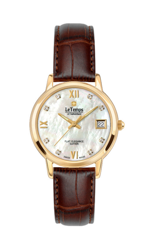 LeTemps FLAT ELEGANCE LADY SAPHIR QUARZ WATCH 30M