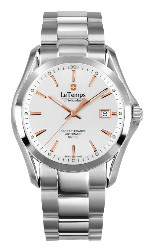 LeTemps SPORT ELEGANCE GENT AUTOMATIC SAPHIR WATCH 100M