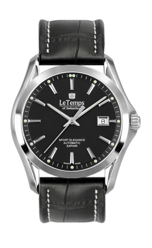 LeTemps SPORT ELEGANCE GENT AUTOMATIC SAPHIR WATCH 100M