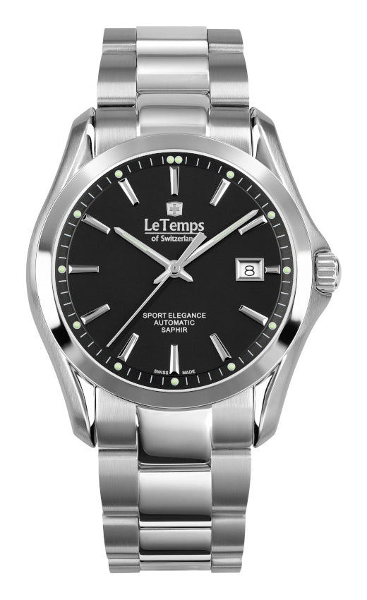 LeTemps SPORT ELEGANCE GENT AUTOMATIC SAPHIR WATCH 100M