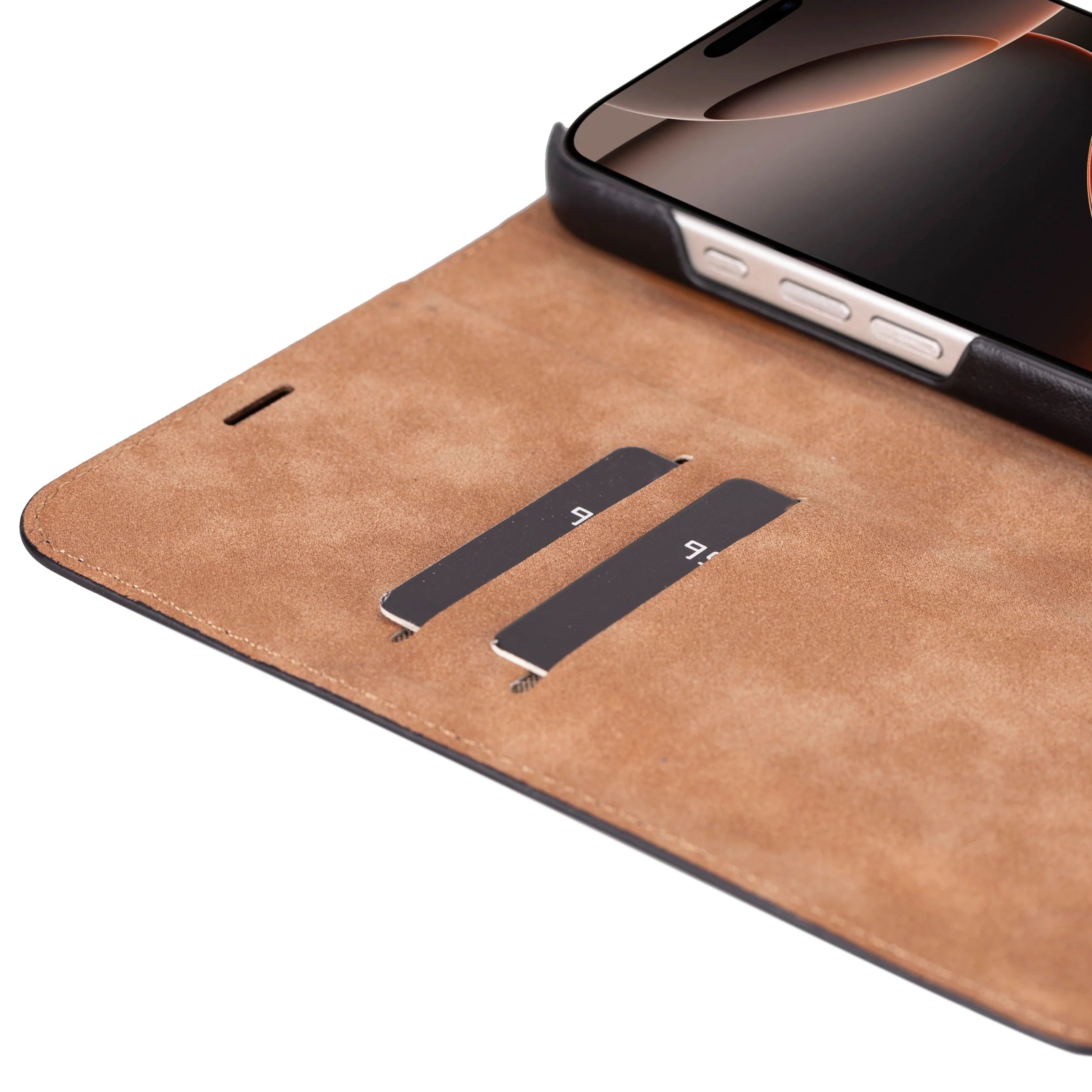 Sonat iPhone 16 Pro / 16 Pro Max Lederhülle - Stil & Funktion Perfekt Kombiniert