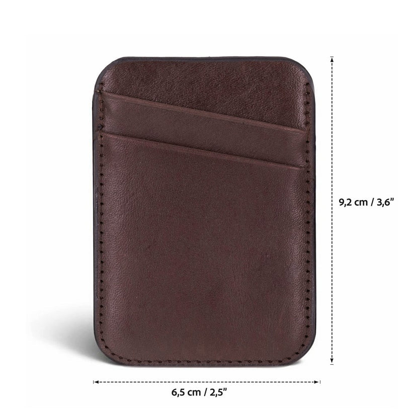 Maggy Fit CC Echtleder MagSafe Kartenhalter Espresso Braun