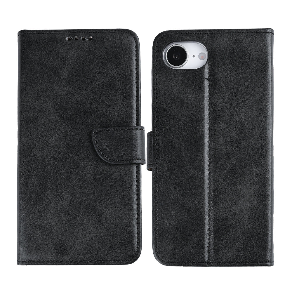 Rixus Book Case Wallet Case für iPhone 16e und iPhone 17e Schwarz