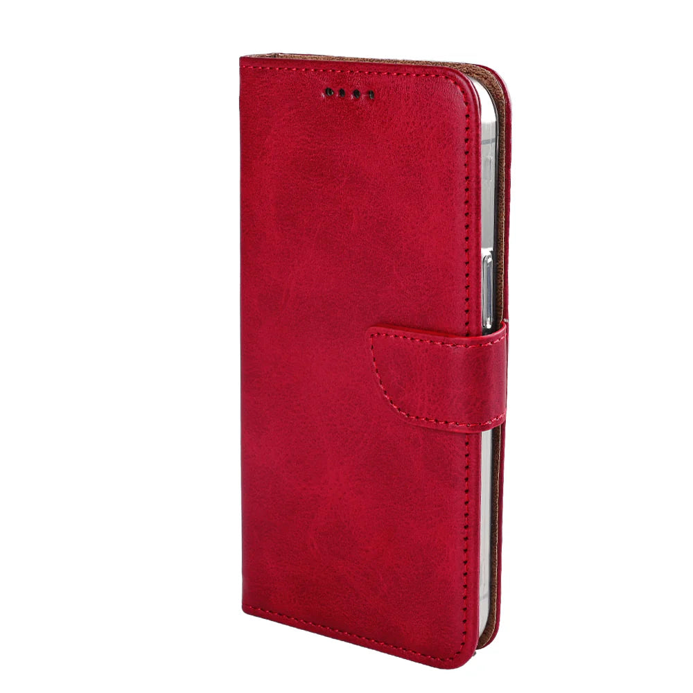Rixus Book Case Wallet Case für iPhone 16e und iPhone 17e Rot