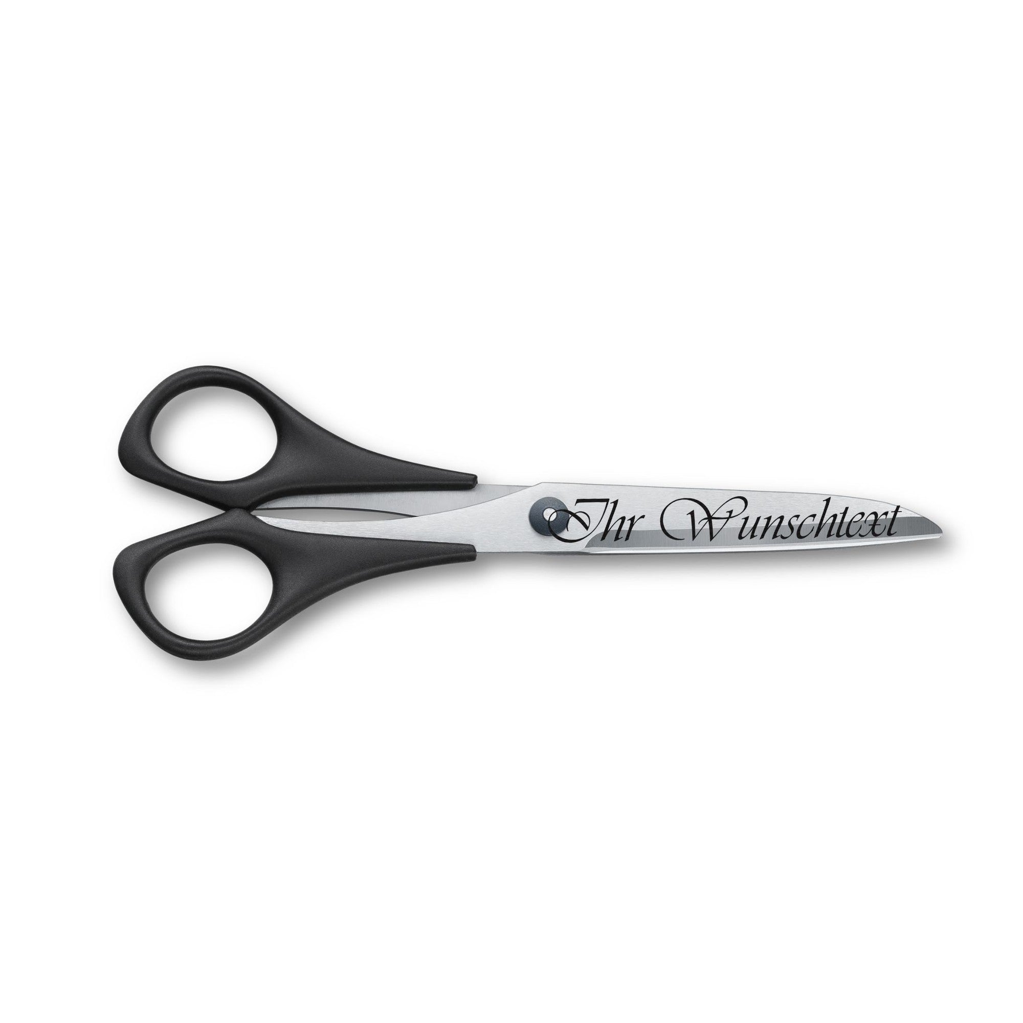 Victorinox Schneider- und Haushaltsschere in Schwarz, 7 cm mit Gravur
