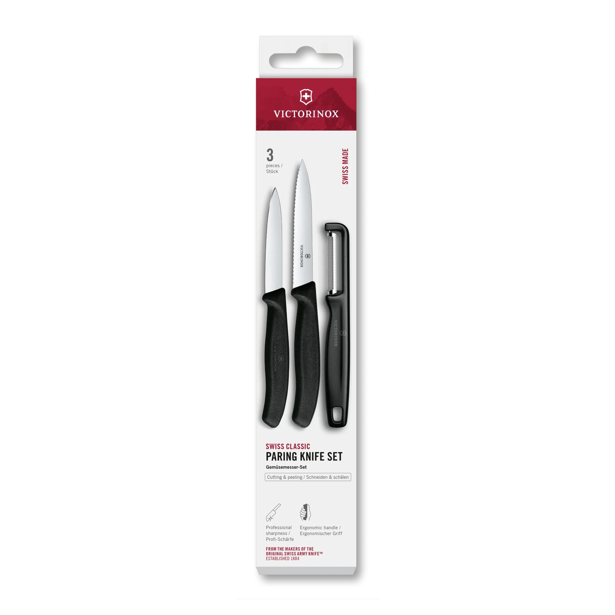 Victorinox Swiss Classic Gemüsemesser-Set mit I-Schäler, 3-teilig, 10 cm