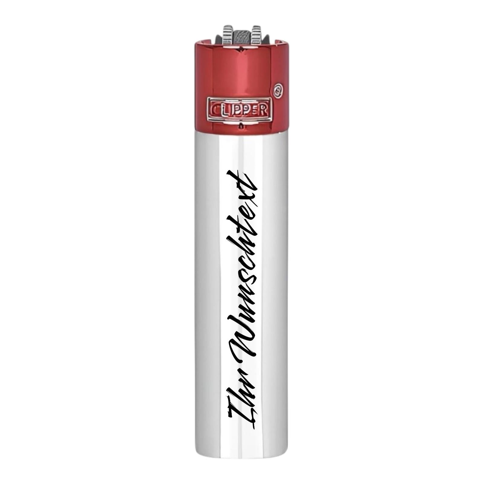 Clipper Metal Large SILVER DEVIL Silber-Rot (Auf Wunsch mit Gravur)