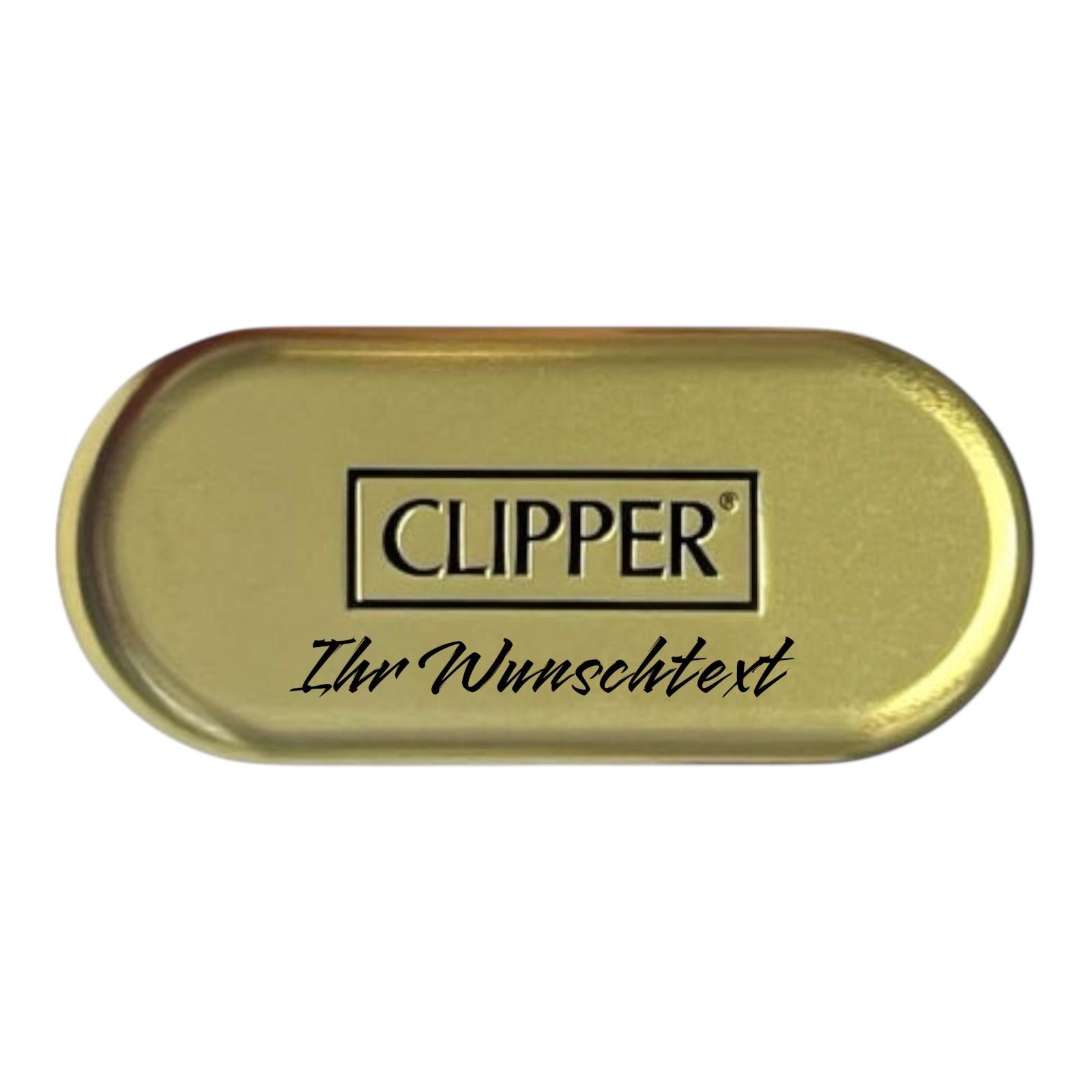 Clipper Metal Large GOLD MARBLE Rosegold - Gold (Auf Wunsch mit Gravur)