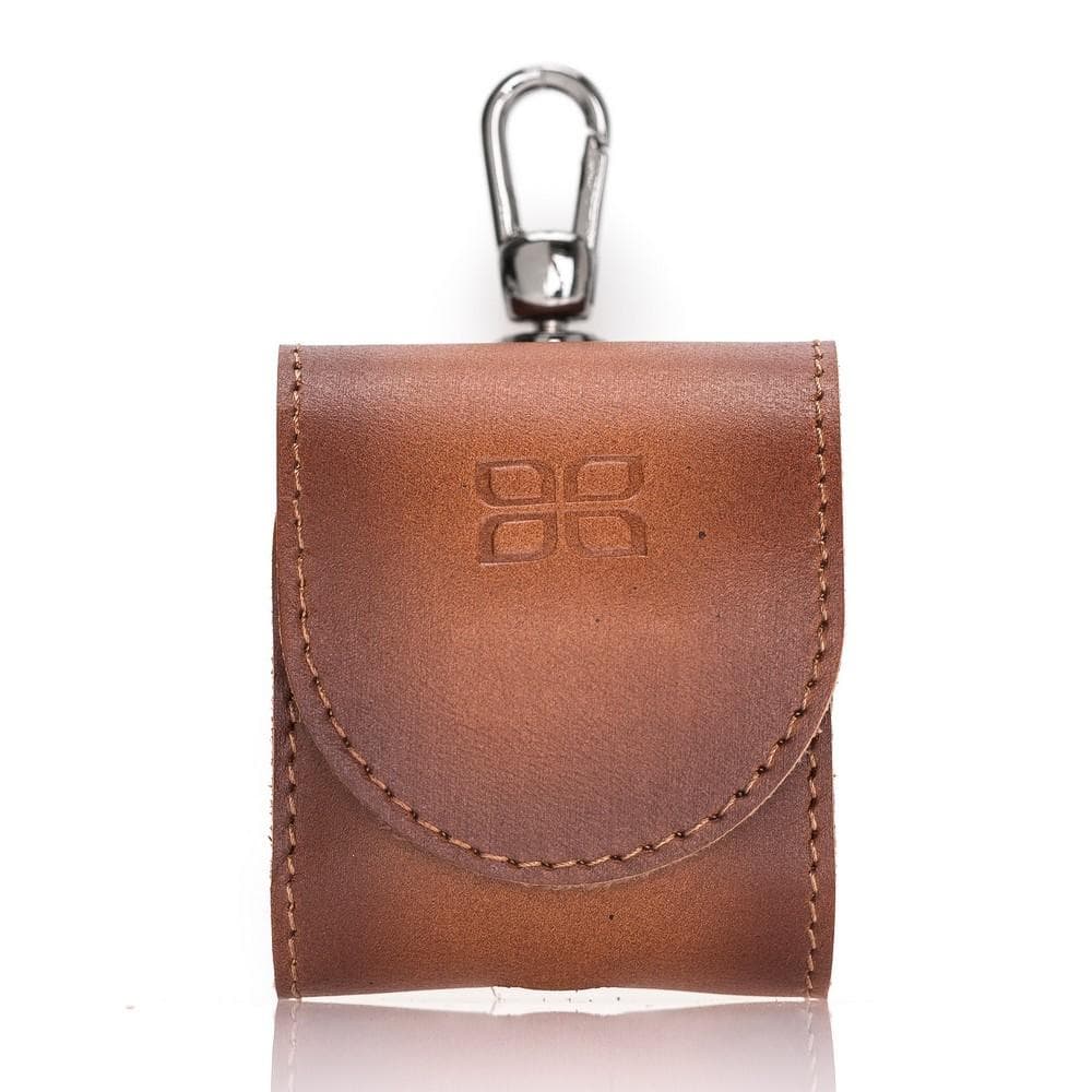 Accessories AirPods Leather Case with Hook - Rustic Tan with Effect Bouletta Shop