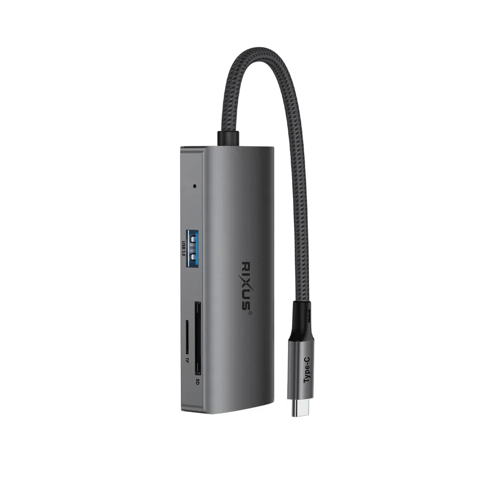 Rixus RXHU08 USB-C Docking Station mit HDMI, LAN & mehr – Grau