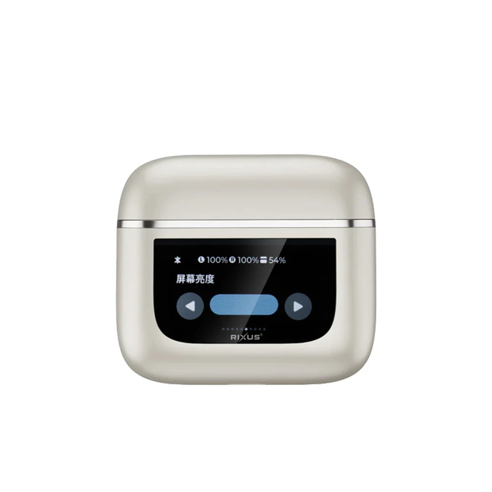 Rixus RXBH23A Wireless Travel Pro Kopfhoerer – Ladecase mit Touchscreen – Gold - Phonebazaar
