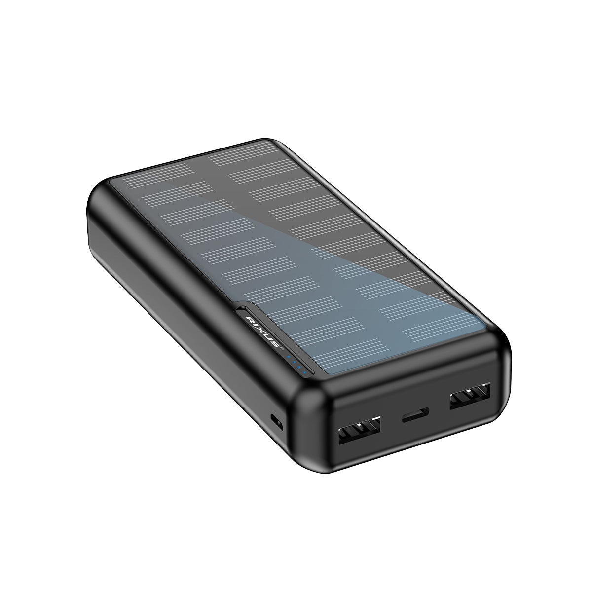 Rixus RXPB46 Solar Powerbank 20000 mAh Black - Phonebazaar